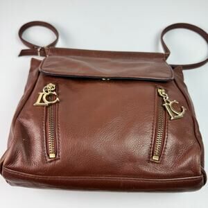 Leather Co Liz Claiborne Brown Soft Leather Crossbody Bag Flap Purse Y2K Preppy